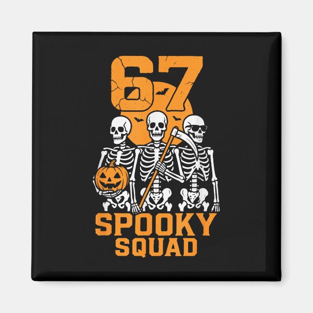 Imã 67 Meme de Halloween 6 7 Números Seis Sete Criança (Frente)