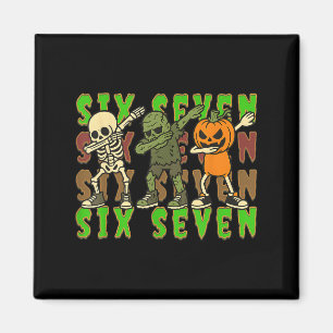 Imã 67 Meme de Halloween Six Seven Esqueleto Dabbing Z