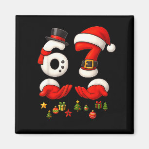 Imã 67 Meme de Natal Engraçado 6 7 Mãos Gíria Gen Alph