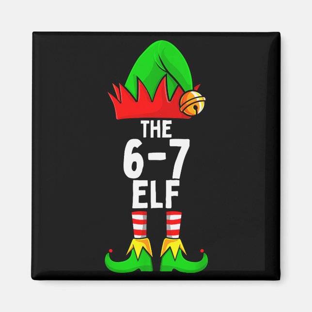 Imã 67 Meme Elf Christmas Matching Family 6-7 Brainrot (Frente)