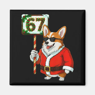 Imã 67 Meme Engraçado Seis Sete Natal Corgi Amante de