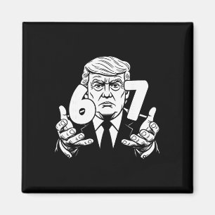 Imã 67 Meme Engraçado Trump 67 Mãos Meme Gíria 6 7 Mão