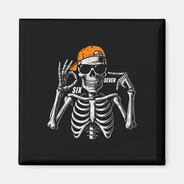 Imã 67 Meme Esqueleto Tendência Halloween Engraçado Se (Frente)