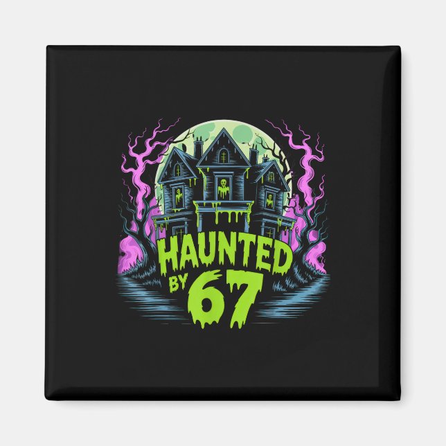 Imã 67 Meme Fantasia de Halloween Assombrada _4  (Frente)