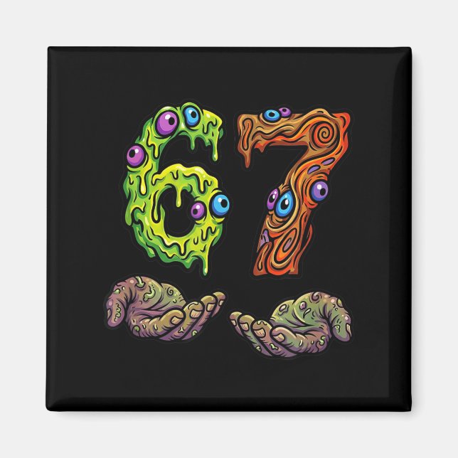 Imã 67 Meme Funny Gen Alpha Six Seven Hands Gesture Br (Frente)