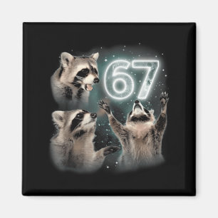 Imã 67 Meme Guaxinim Uivando Para a Lua Seis Sete Lixo