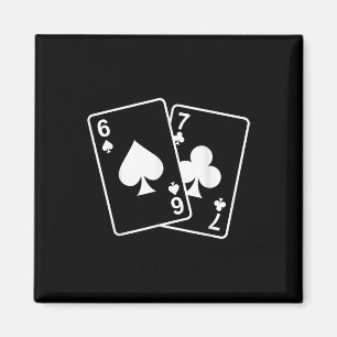 Imã 67 Meme Seis Sete 6–7 Cartas de Baralho Divertidas