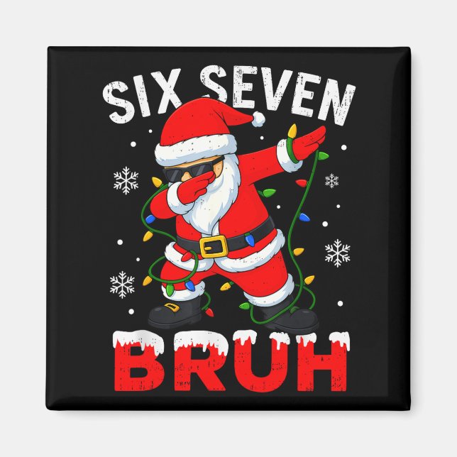 Imã 67 Meme Seis Sete Bruh Dabbing Papai Noel Natal En (Frente)