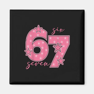 Imã 67 Meme Seis Sete Gíria Gen Alpha Fofo Rosa 6 7 Gi