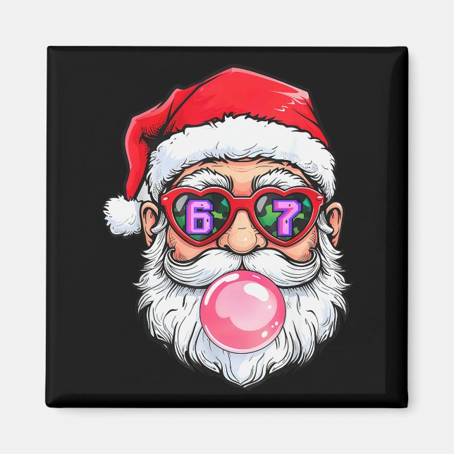 Imã 67 Meme Seis Sete Número 6-7 6 7 Divertido Santa N (Frente)