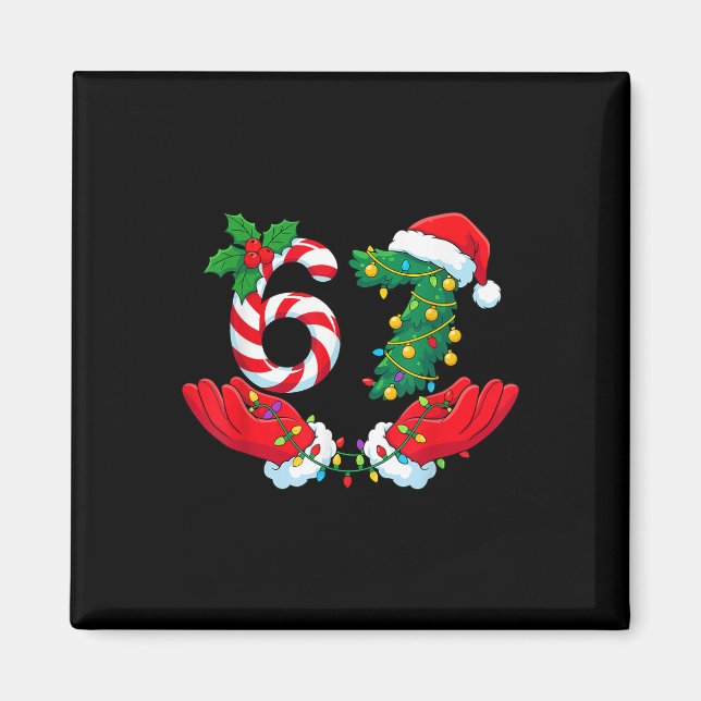 Imã 67 Meme Seis Sete Piada De Natal Meme Gíria Homens (Frente)