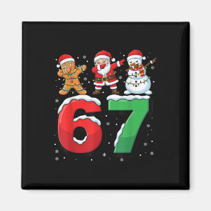 Imã 67 Meme Seis Sete Santa Dabbing 6 7 Natal Divertid