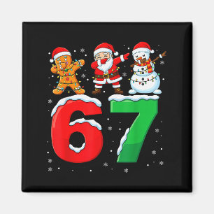 Imã 67 Meme Seis Sete Santa Dabbing 6 7 Natal Divertid