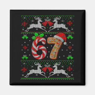 Imã 67 Meme Six Seven Camiseta Natal Feio Divertido Na
