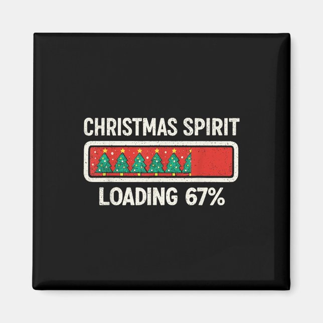 Imã 67 Meme Six Seven Espírito de Natal Carregando Gen (Frente)