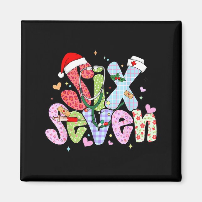 Imã 67 Meme Six Seven Nurse Christmas Funny Nursing Wo (Frente)