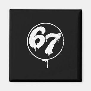 Imã 67 Meme Six Seven Urna Estilo Grafite 