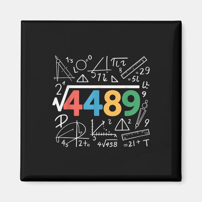 Imã 67 Meme Square Root 4489 Slang Six Seven Math Teac (Frente)