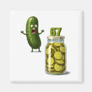 Imã 67 Meme Surpresa de Picles Um Pote de Picles Fatia