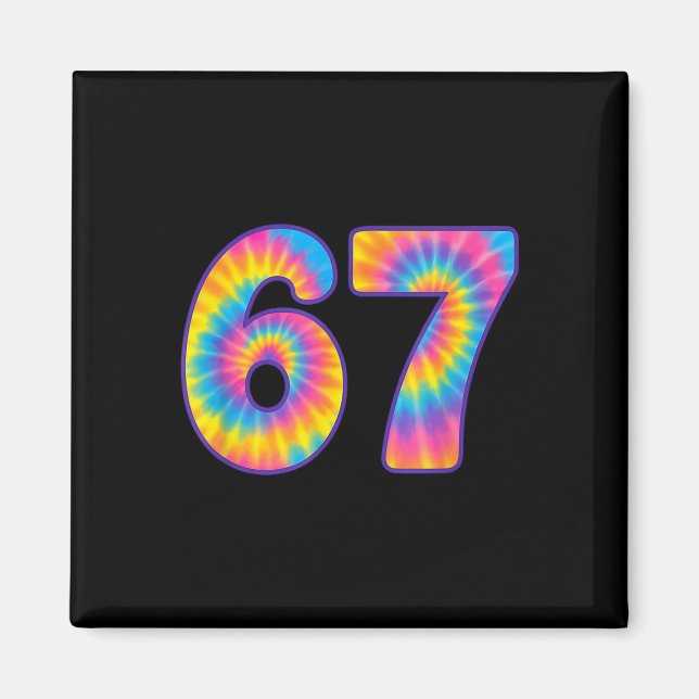 Imã 67 Meme Tie Dye Retro Seis Sete  (Frente)
