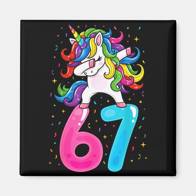 Imã 67 Meme Unicórnio Para Meninas Seis Sete Geração A (Frente)