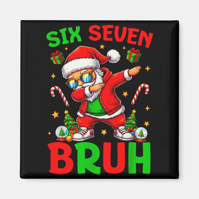 Imã 67 Natal Divertido Seis Sete Meme Brainrot Papai N (Frente)