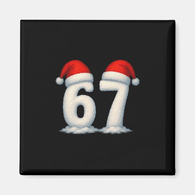 Imã 67 Natal Férias Neve Números 6 7 Meme Gen Alp (Frente)