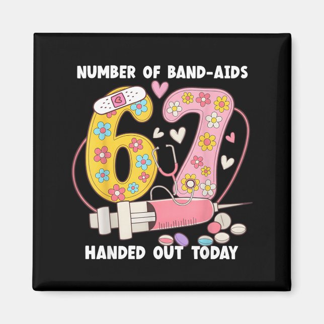 Imã 67 Nurse Meme Funny Six Seven Nursing Medical Scho (Frente)