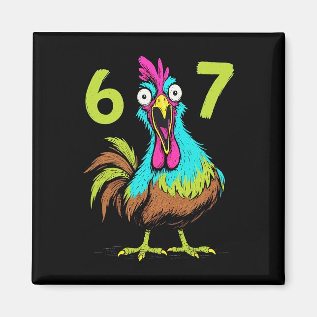 Imã 67 Piadas de Frango Meme Six Seven Humor de Jogado (Frente)