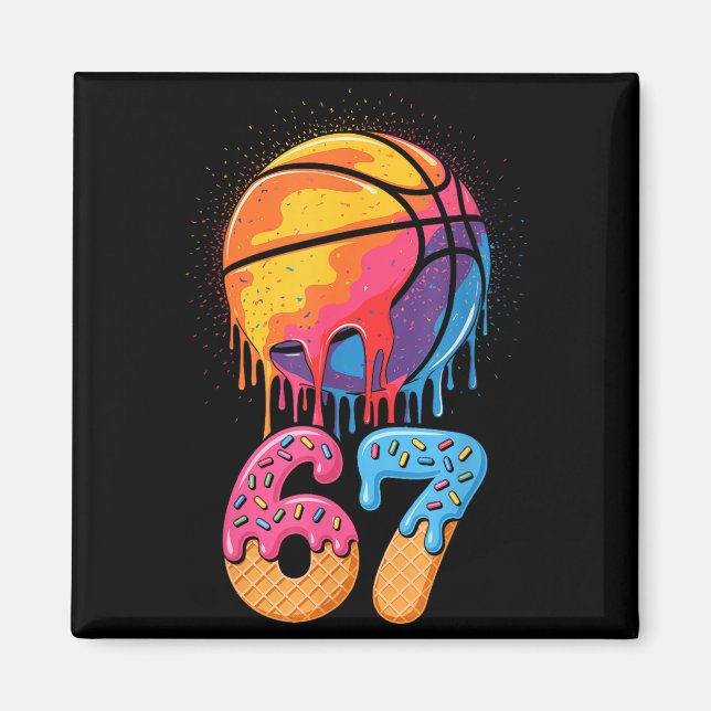 Imã 67 Player 67th Birthday Basketball Drip Number Ice (Frente)