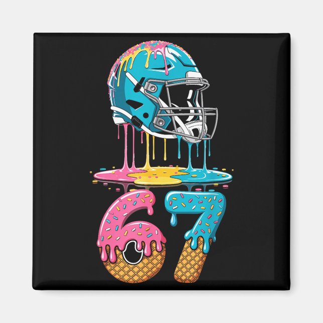 Imã 67 Player 67th Birthday Ice Cream American Footbal (Frente)