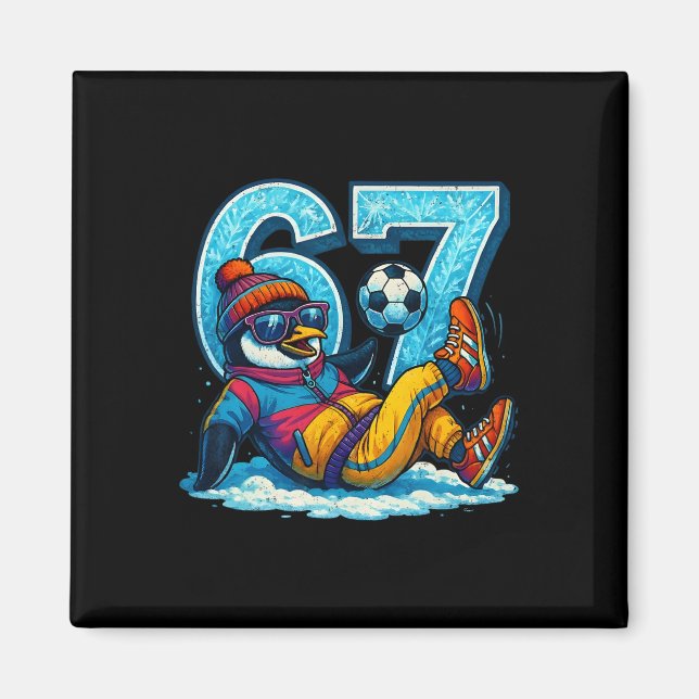 Imã 67 Presente de Meme de Inverno Divertido de Futebo (Frente)