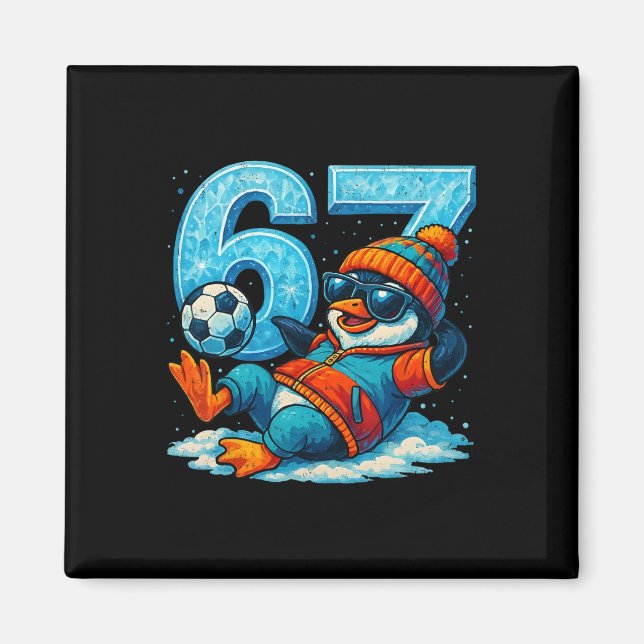 Imã 67 Presente de Meme de Inverno Engraçado de Futebo (Frente)