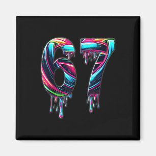 Imã 67 Seis Sete 6 7 Design de Meme Engraçado 6 7