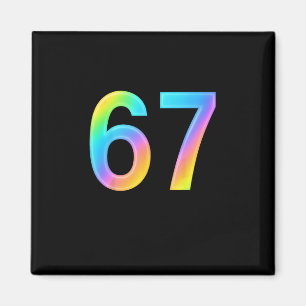 Imã 67 Seis Sete 6 7 Design de Meme Engraçado 6 7 1