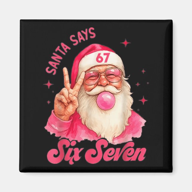 Imã 67 Seis Sete Burh Natal Divertido 6 7 Meme Homens  (Frente)