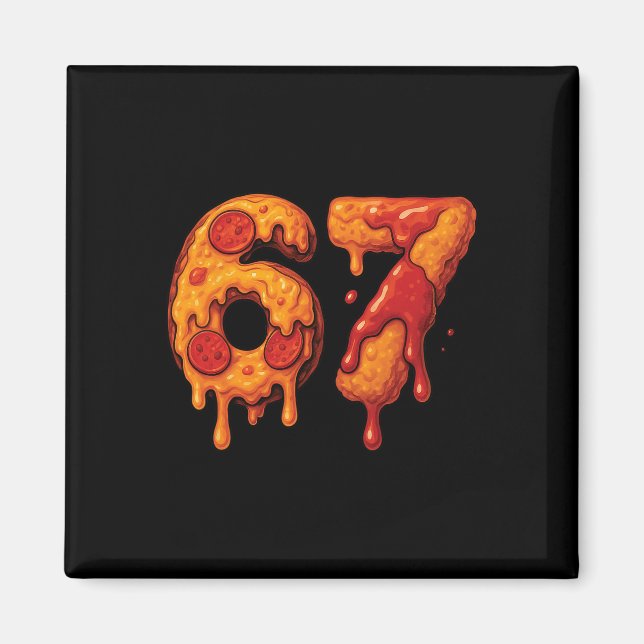 Imã 67 Six Seven 6-7 Pizza E Nugget De Frango - Brainr (Frente)