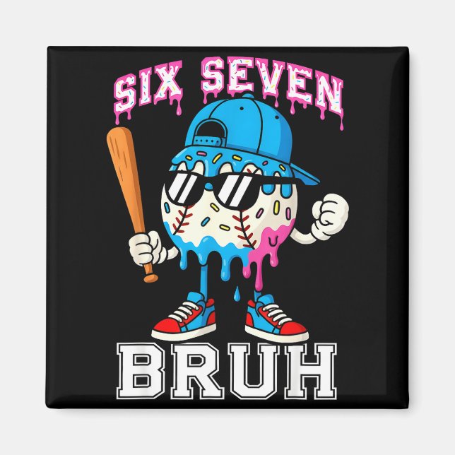 Imã 67 Six Seven Baseball Ice Cream Drip Number 67 Pla (Frente)