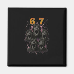 Imã 67 Six Seven Contrafação 6 7 Design de Meme Engraç
