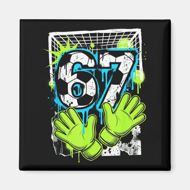 Imã 67 Six Seven Gen Alpha Goleiro de Futebol Rot Mem (Frente)