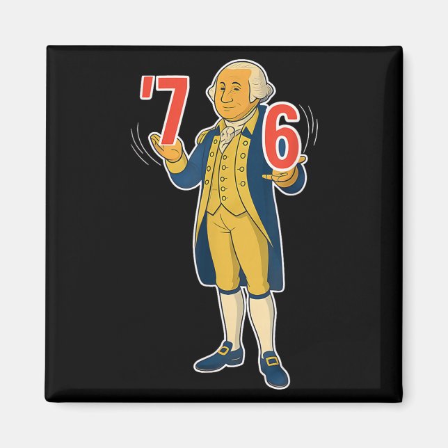 Imã 67 Six Seven George Washington Meme engraçado  (Frente)
