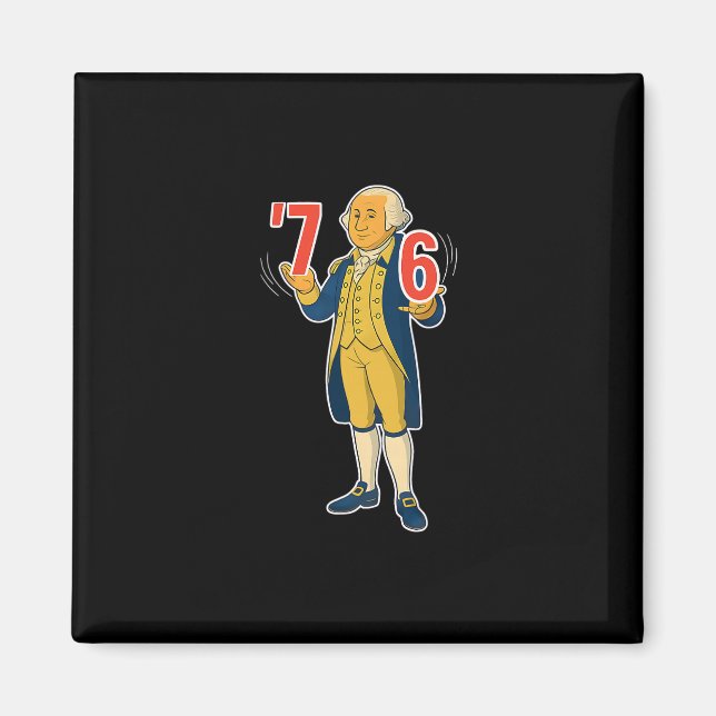 Imã 67 Six Seven Meme Engraçado George Washington  (Frente)