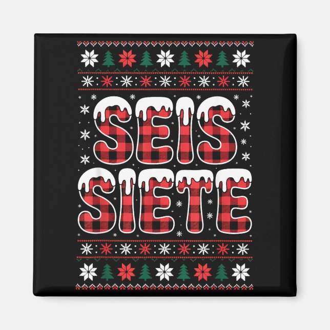 Imã 67 Six Seven Spanieacher Christmas Seis Siete Brai (Frente)