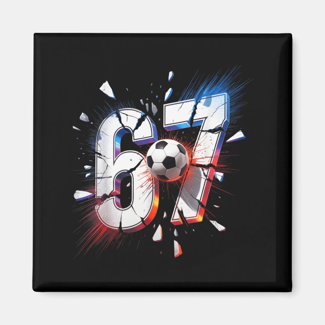 Imã 67 Soccer Six Seven 6 7 Meme 67  (Frente)