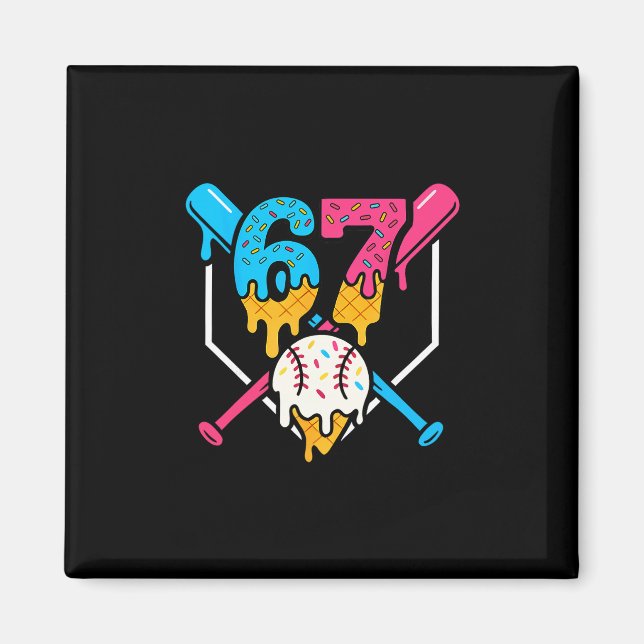 Imã 67 Sorvete Drip Vender Meme Six Seven Geração Alph (Frente)