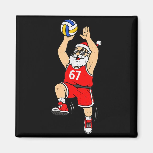 Imã 67 Volleyball Santa Six Seven Meme Christmas Srt M (Frente)