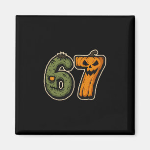 Imã 67 Zombie Pumpkin 6 7 Meme do Dia das Bruxas