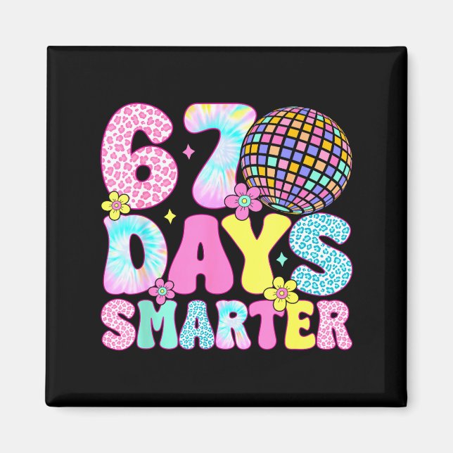 Imã 67th Days Smarter Smile Face 67 Days School Teache (Frente)