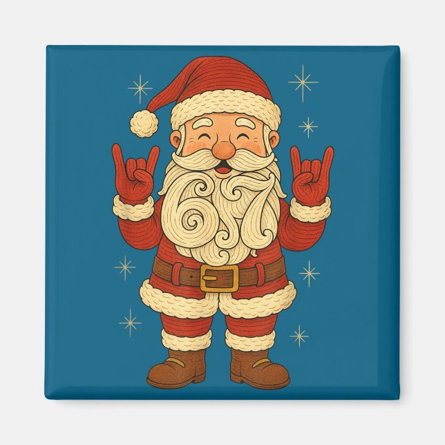 Imã 6 7 Christmas 67 Santa Six Seven Funny Meme Boys T (Frente)