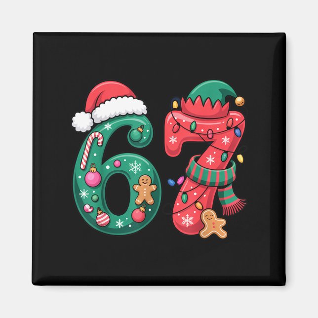 Imã 6 7 Christmas Duo Meme Outfit For Funny Holiday Hu (Frente)